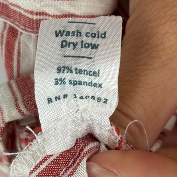 Marine Layer Wide Leg Cropped Jumpsuit Red Ivory Striped Size Small - Picture 5 of 10